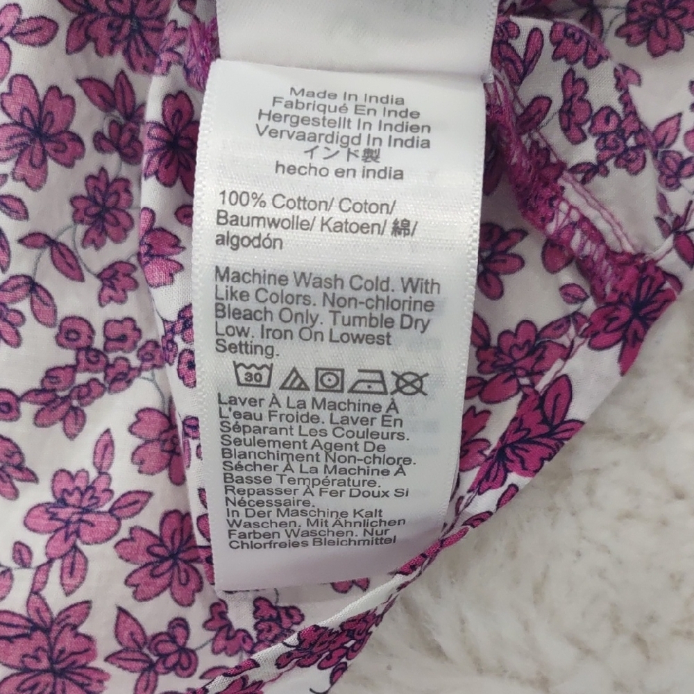 J.CREW , Size L,Floral Purple and White Blouse - Picture 14 of 16
